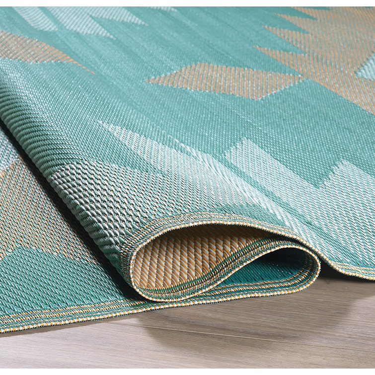 Union Rustic Outdoor Rug Recycled Plastic Straw Waterproof Patio Ivia